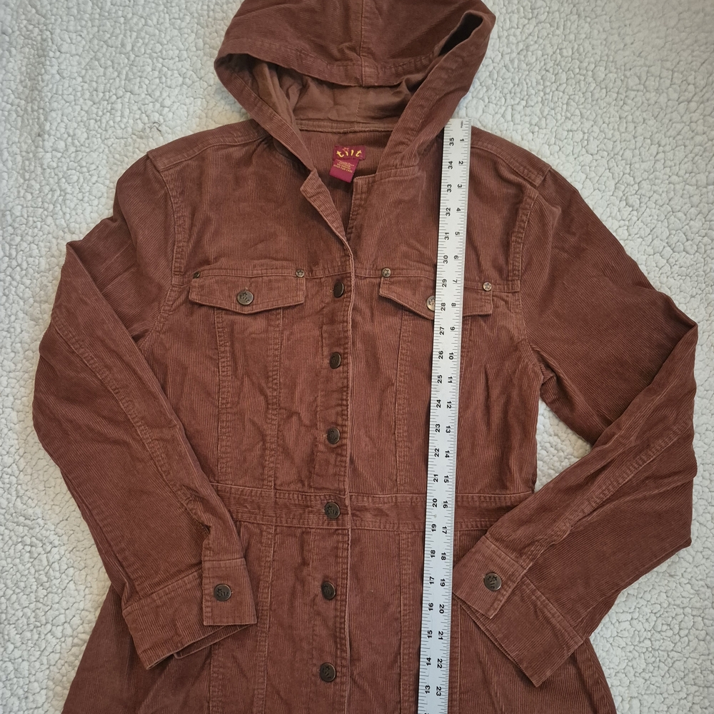 Womens Brown Utility Jacket with Lined Hood